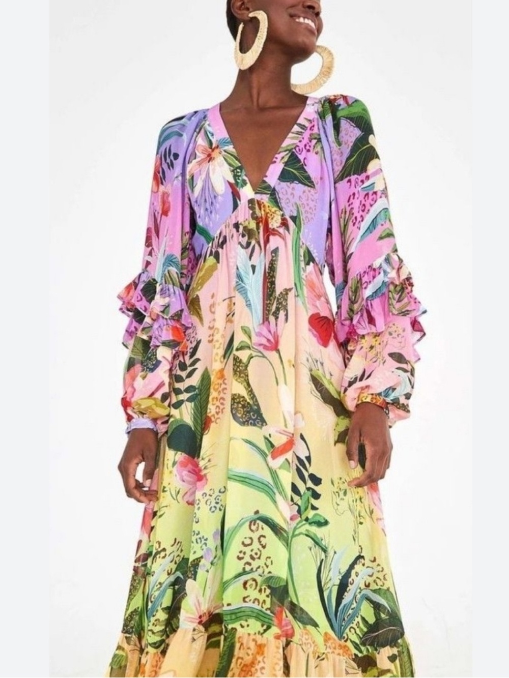 NWT 🌺🌸 Farm Rio Amazonia  Ombré Maxi Dress - Brand New - Size S